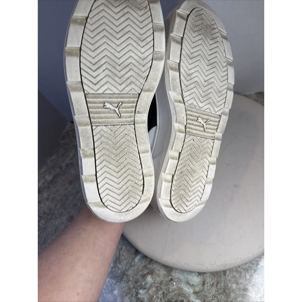 Size 8 - Puma Smash‎ Platform v3 White Black Gold W Shoes Hip Hop School Trendy